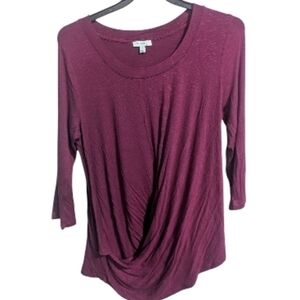 Skinnygirl Women's Top Sz XL 3/4 Sleeve Purple Stretchy NEW W-490
